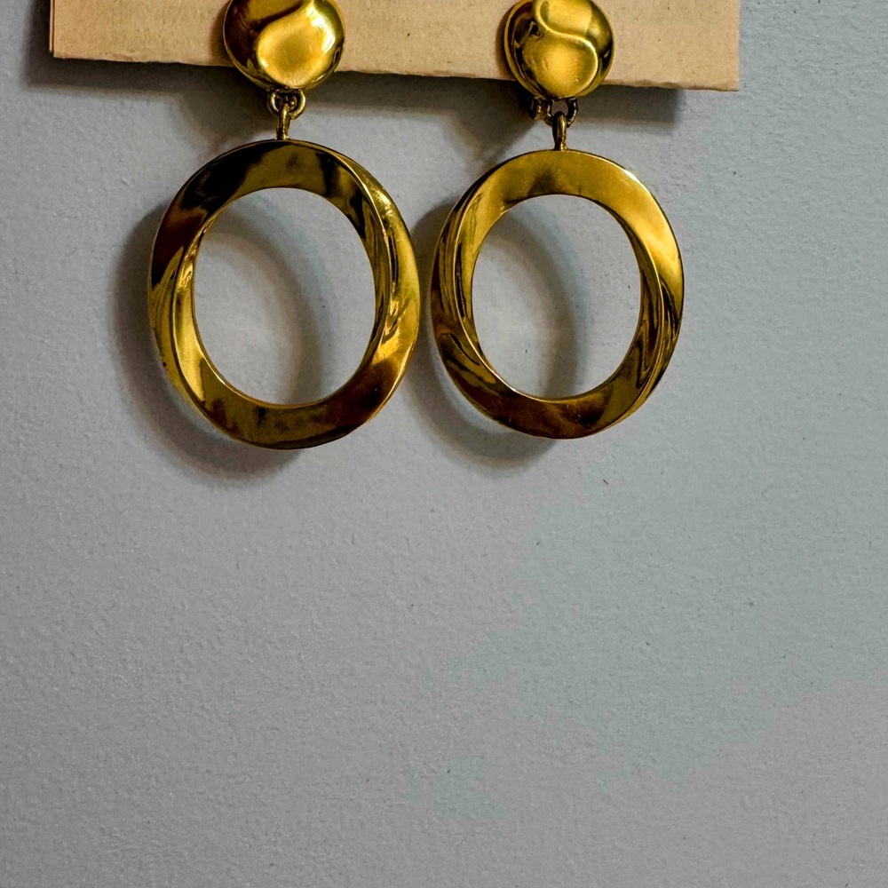 Monet clip on Gold tone Earrings